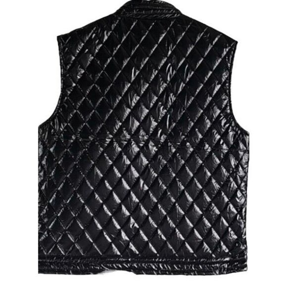 Stone Falcon Men’s Black Quilted Puffer Vest Size L Large Zip Front Lightweight - Picture 4 of 6